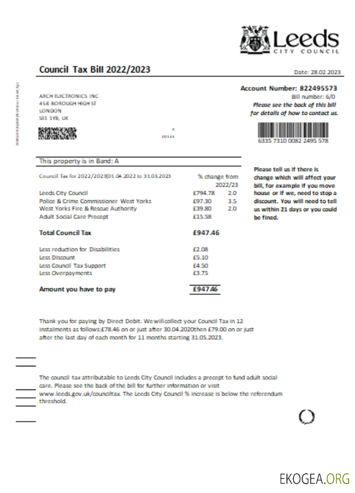 Projet de loi fiscale sur les entreprises du conseil municipal de Leeds, SCR